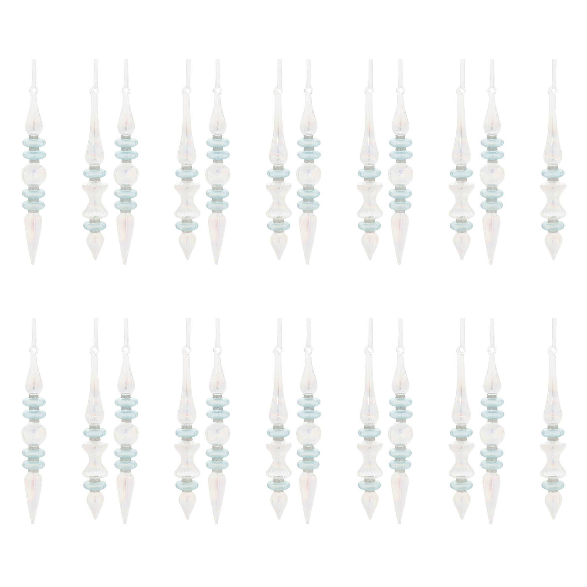 Iridescent Finial Drop Ornament Set